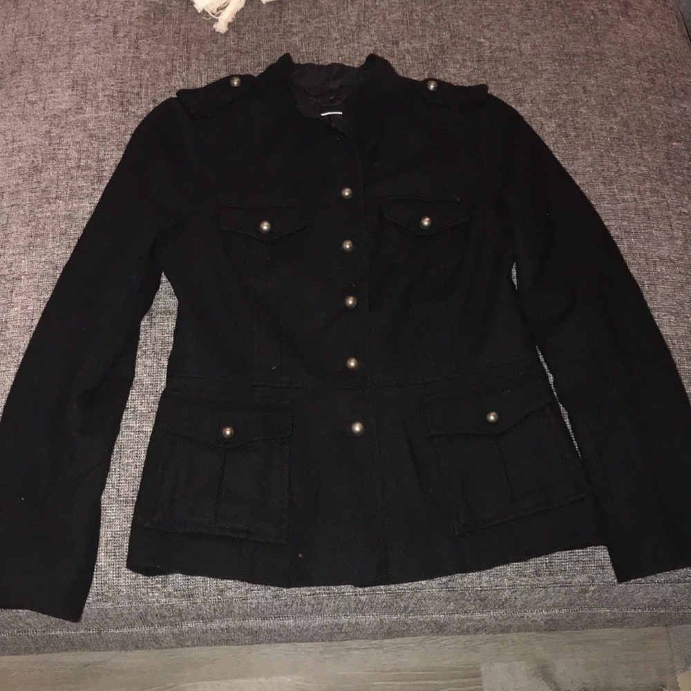 H&M black jacket coat size 8